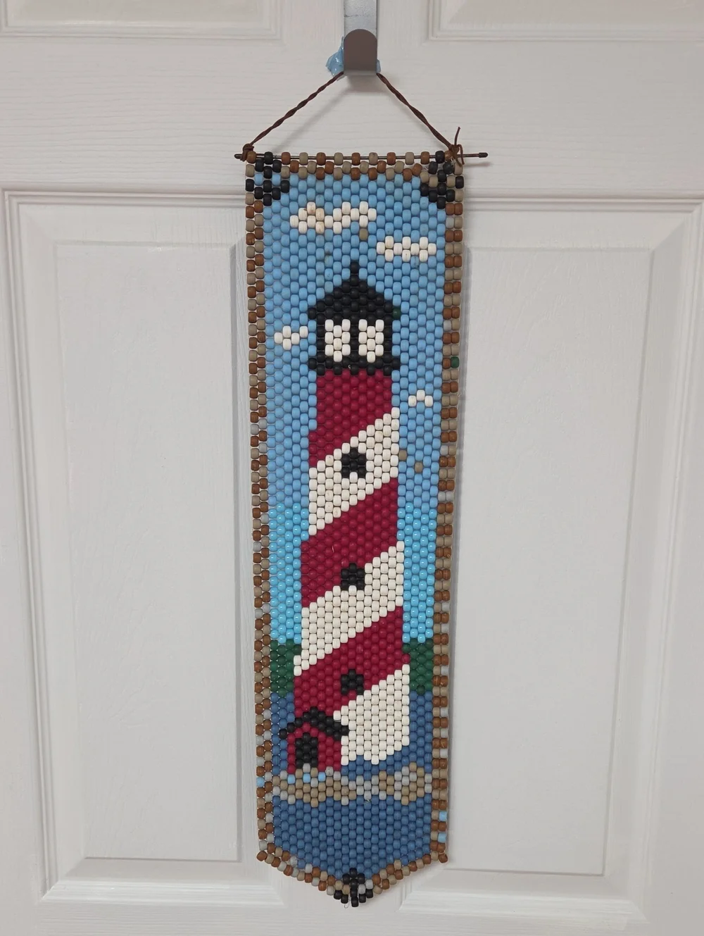 The Beadery Craft Beaded Wall Bell Pull -Lighthouse